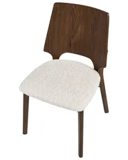 Set of 2 Dining Chairs ABEE Brown/ Light Beige_1055091