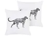 Set of 2 Decorative Cushions MARULA 45 x 45 cm Cotton White Animal Pattern
