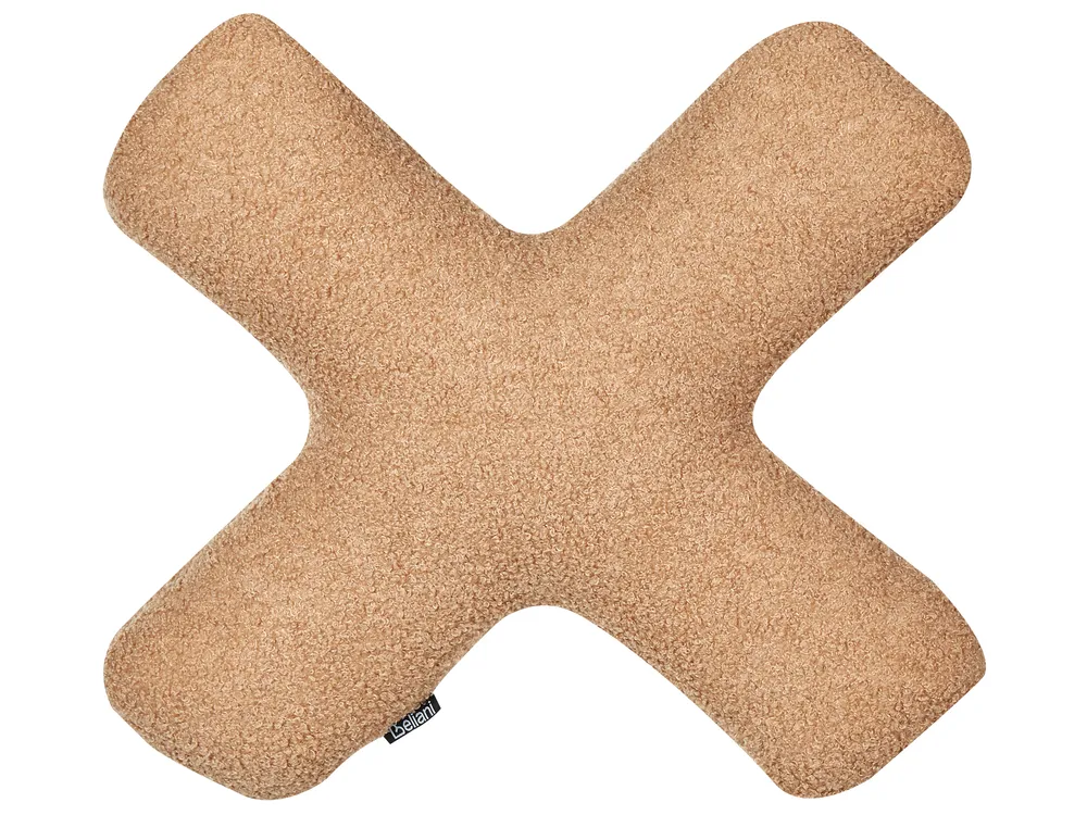 Dekokissen 2er Set HESPERIS Bouclé Hellbraun Ohne Muster_888241