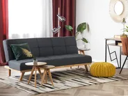 Sofa Bed 3 Seater FROYA Fabric Dark Grey_722470
