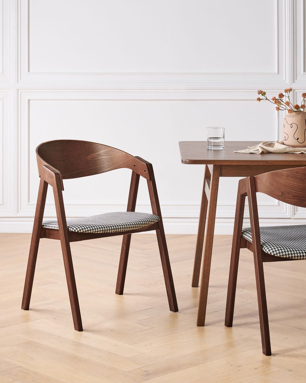 Set van 2 eetkamerstoelen YUBA Hout Zwart/wit