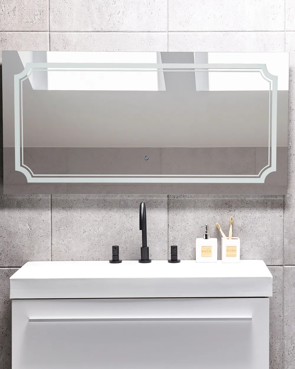 LED-Badezimmer-Spiegel ARROMACHNES 120 cm 60 cm Silber_863029