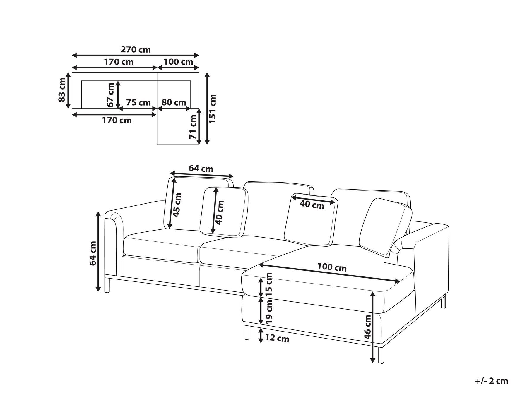 Corner Sofa 4 Seater OSLO Boucle White Left Hand_946667