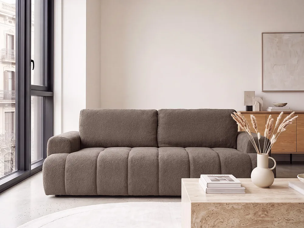 Bank 3-zits NARILLA Bouclé Taupe_1161468
