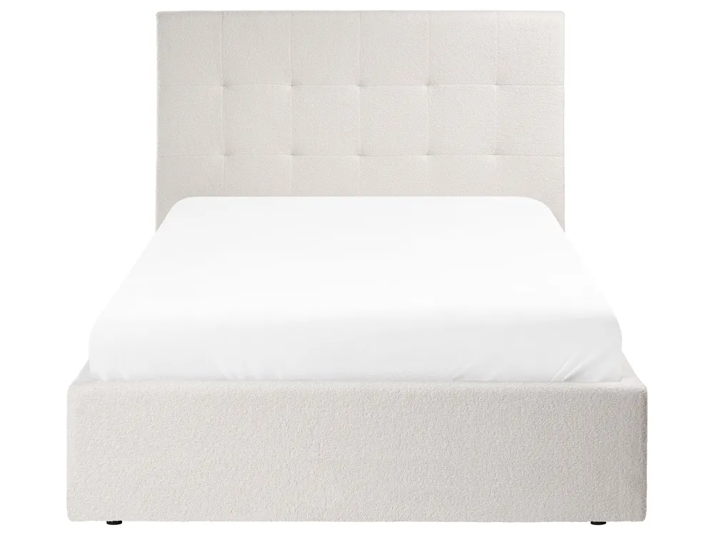Ottoman Bed LORIENT Boucle Off-White 120 x 200 cm (EU Small Double)_1062972