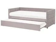 Ausziehbett Samtstoff CHAVONNE 90 x 200 cm Hellgrau_1069363