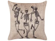 Dekokissen MORTESTI 45 x 45 cm Samtstoff Hellbeige Abstraktes Muster_830093