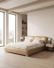 Bed Leather PARIS 180 x 200 cm (EU Super King) Gold_1178078