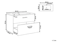 Wandmontierter Waschbeckenunterschrank mit Waschbecken YELCHO Hellbraun_1020069
