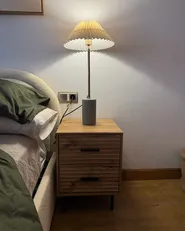Tischlampe BALUARTE Kunstleinen Beige_1160034