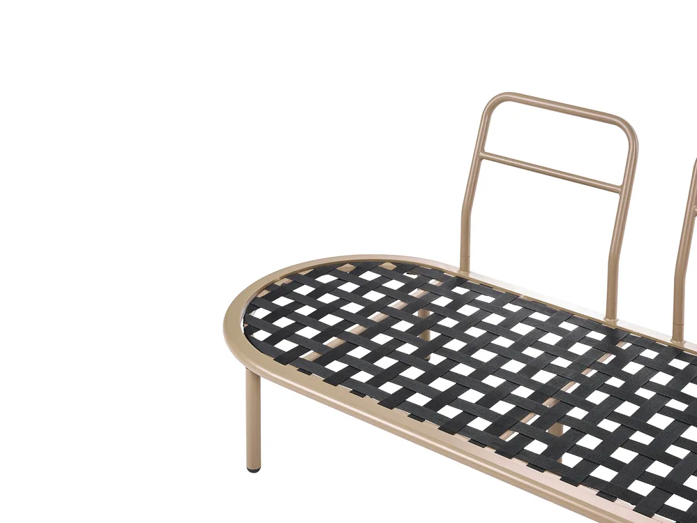 Gartensofa mit Tisch 4-Sitzer POLLINA Metall Braun_1078982