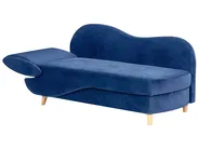 Linksseitige Chaiselongue MERI mit Stauraum Samtstoff Marineblau_914260
