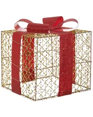 Weihnachtsdekoration 3er Set LED LYSEREN 20/25/30 cm Weihnachtsgeschenke Gold_1025106