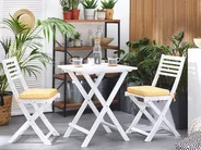 Bistro Set inkl. Kissen klappbar FIJI Akazienholz Weiß_681782