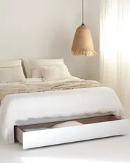 Bett mit Schubladen ohne Kopfteil GIAT Holz Weiß 160 x 200 cm_1056471