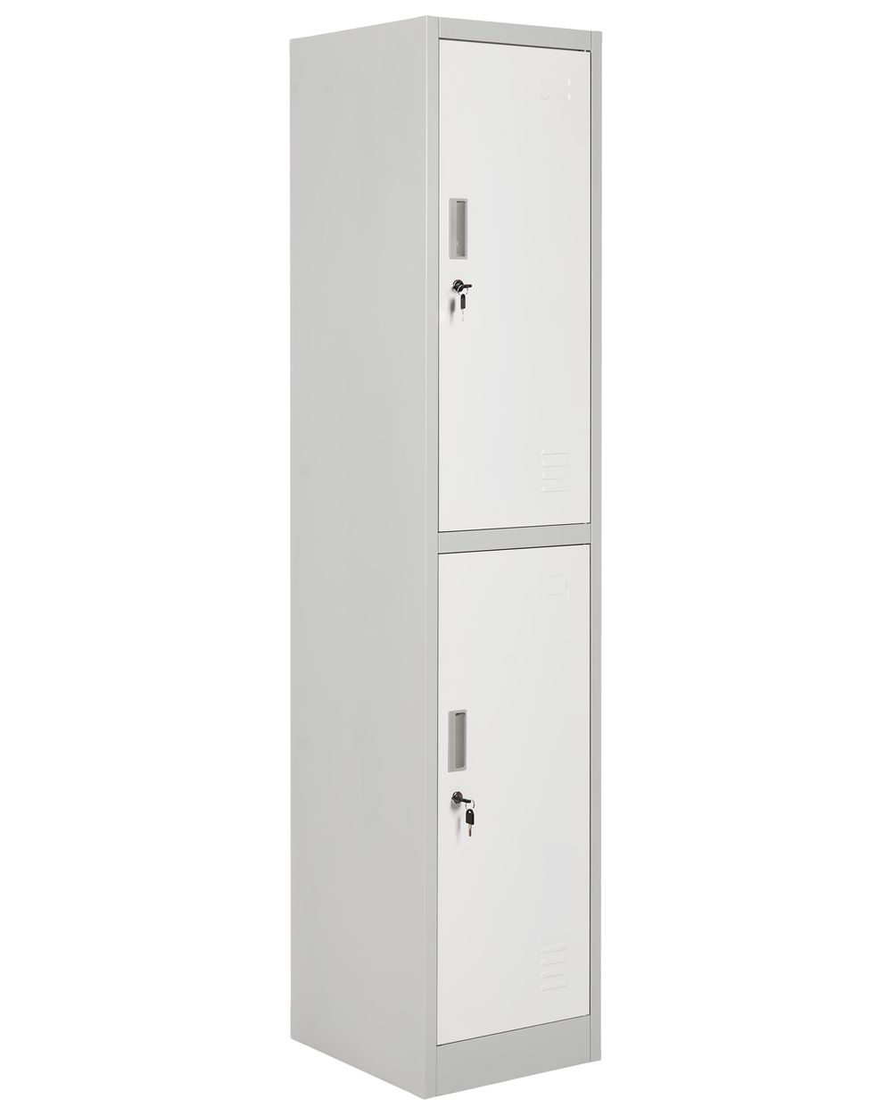 2-Tier Storage Locker ATHLETE Metal Grey/ White