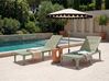 Sun Lounger OSSIMO Reclining Synthetic Material Light Green