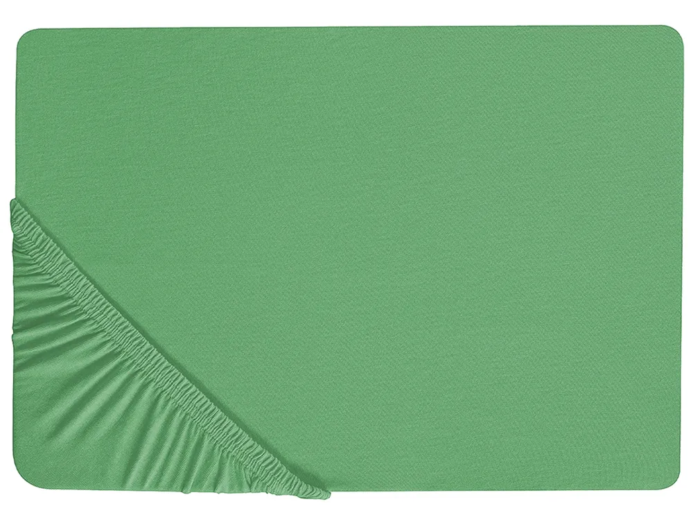 Spannbettlaken JANBU 140 x 200 cm Baumwolle Grün