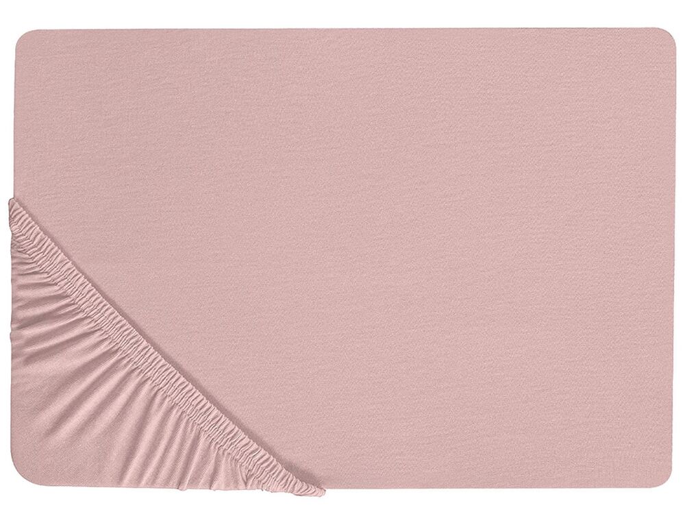 Drap housse HOFUF 140 x 200 cm Coton Rose