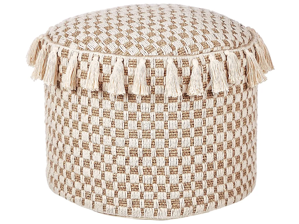 Pouf PIRAK Baumwolle Hellbeige