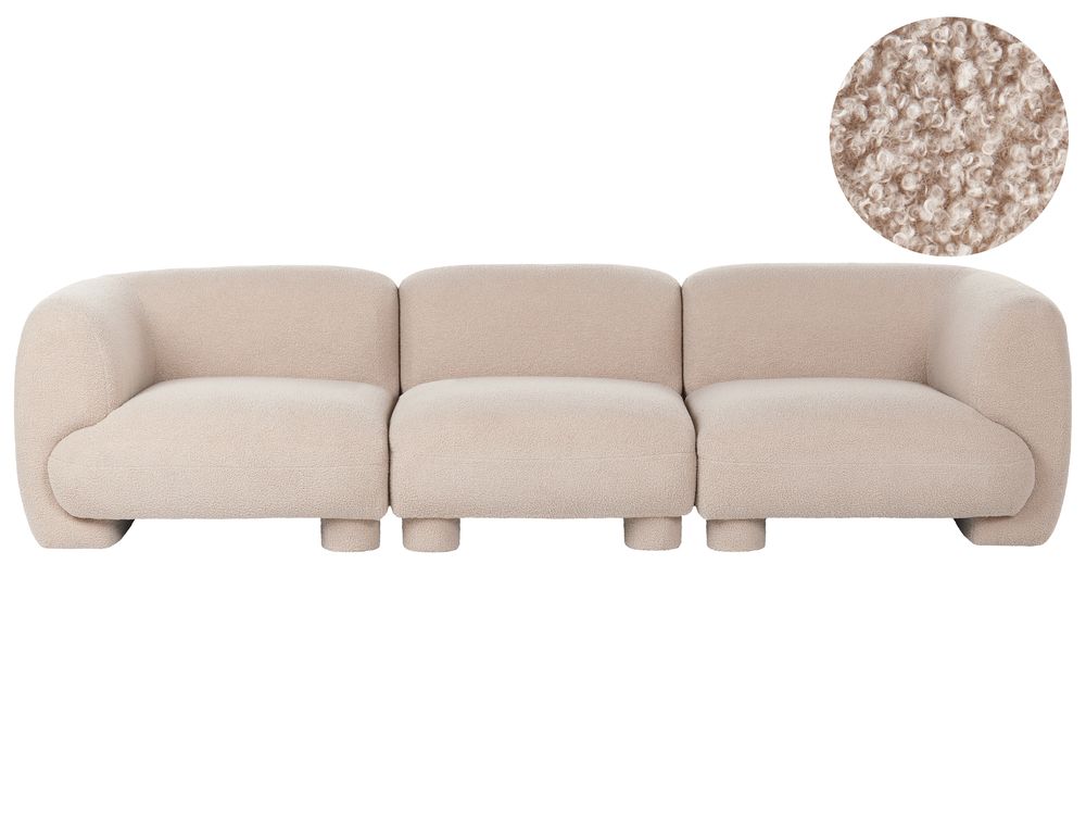 Modular Sofa 3 Seater MJALBI Boucle Beige