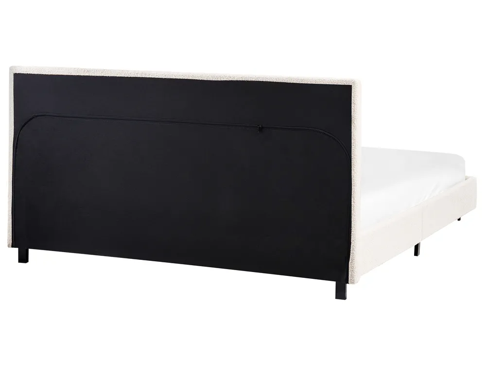 Wasserbett Bouclé ALBI 160 x 200 cm Cremeweiß_981948