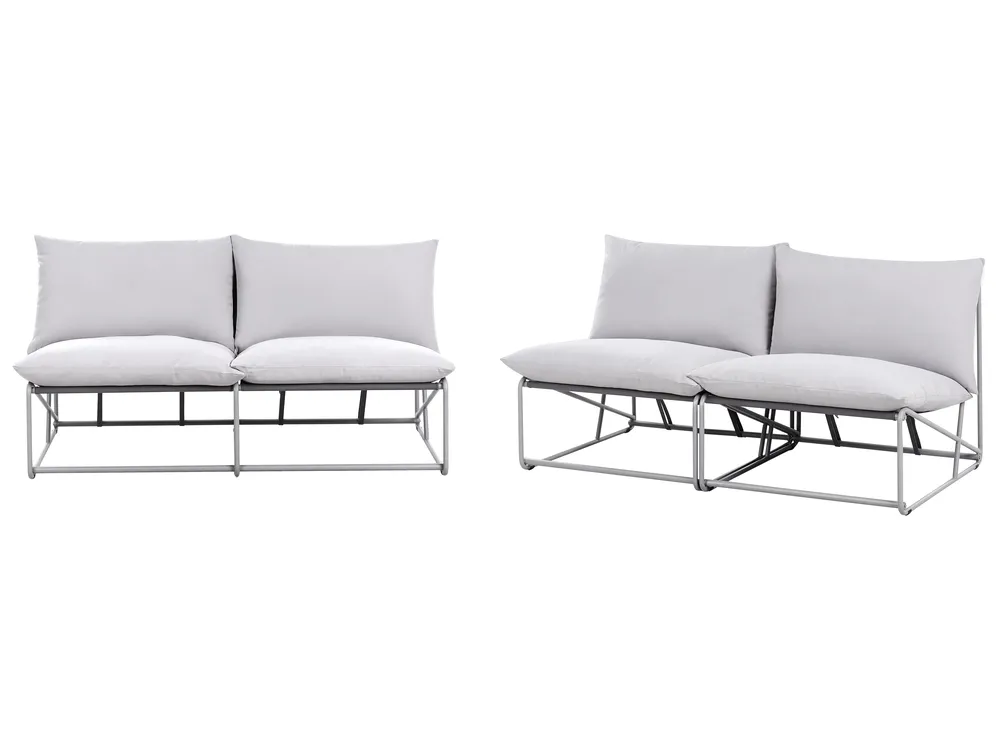 Garden Sofa Set 4 Seater PICO Metal Grey_1012806