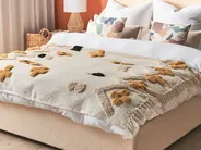 Blanket ADONI Cotton 130 x 180 cm Beige_829235