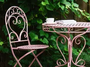 Outdoor Bistrotisch ALBINIA 70 cm 70 cm Metall Rosa_780779