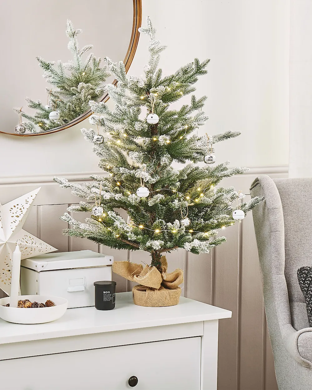 Künstlicher Weihnachtsbaum mit Schnee RINGROSE 90 cm Grün