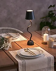 Kabellose LED Tischlampe VOUGA mit Dimmer Metall Schwarz_1172101