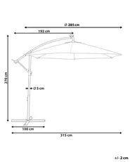 Ampelschirm LED 285 cm CORVAL Graphitgrau_778667