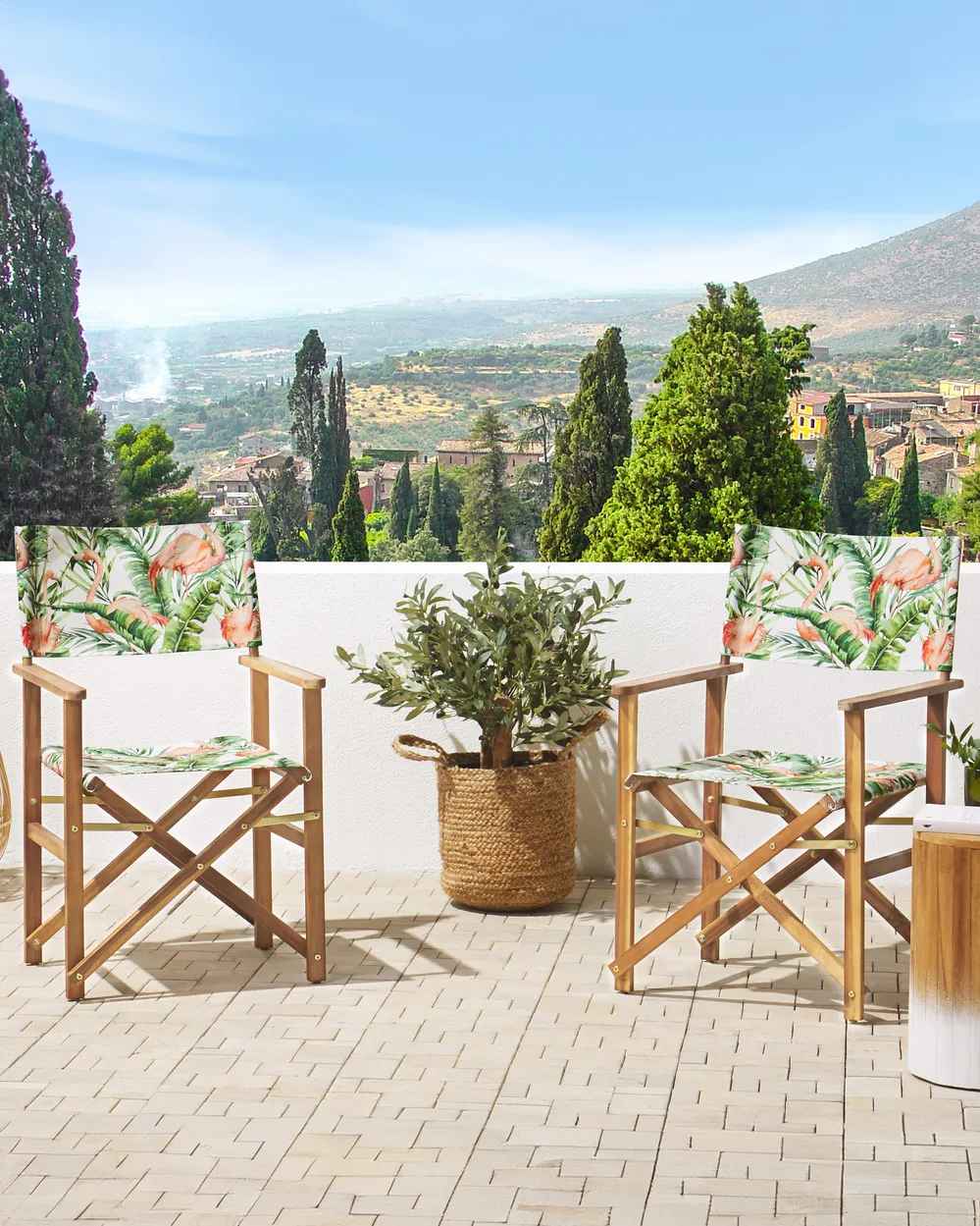 Gartenstuhl 2er Set CINE Akazienholz Rosa
