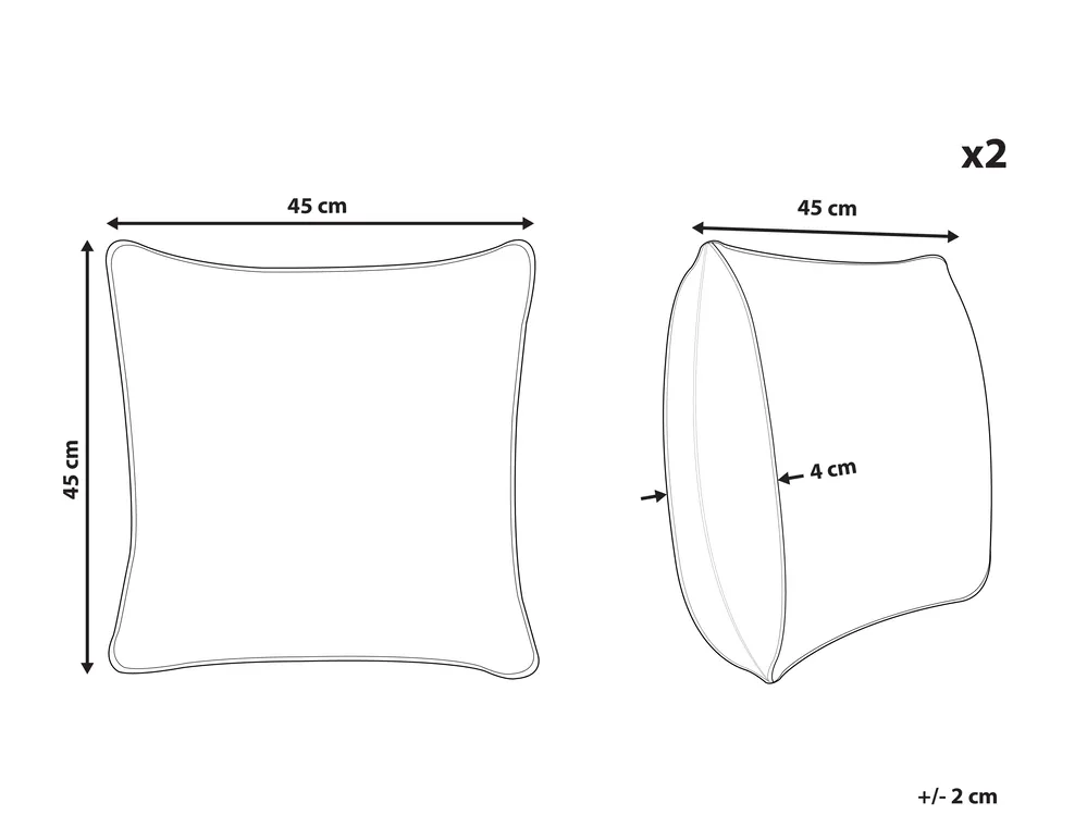 Dekokissen 2er Set RAKYA 45 x 45 cm Webpelz Grün Streifenmuster_917542