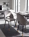 Esszimmerstuhl 2er Set MAGALIA Samtstoff Grau