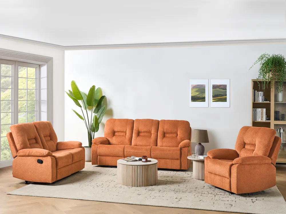 Recliner Chair BERGEN with Footrest Fabric Orange_944205