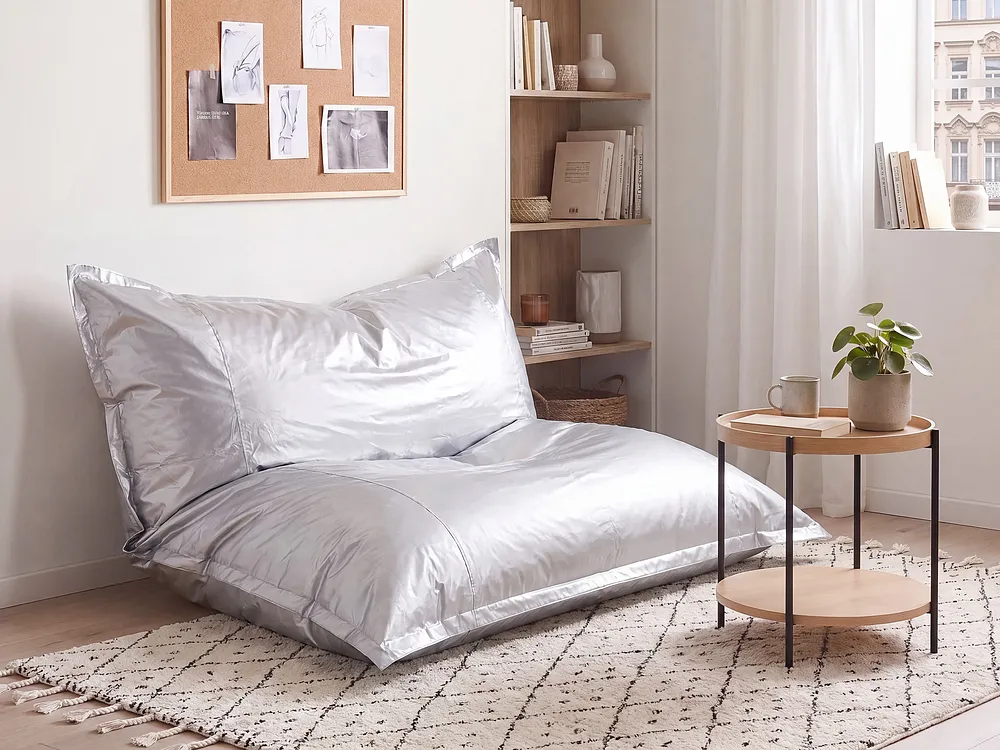 Bean Bag 600 L FUZZY 180 cm 230 cm Silver_765128