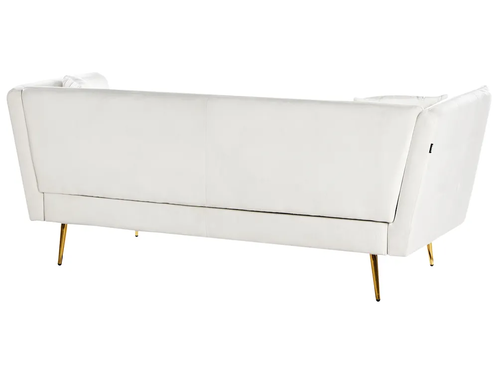 Sofa 3-Sitzer FREDERICA Samtstoff Cremeweiß_965556