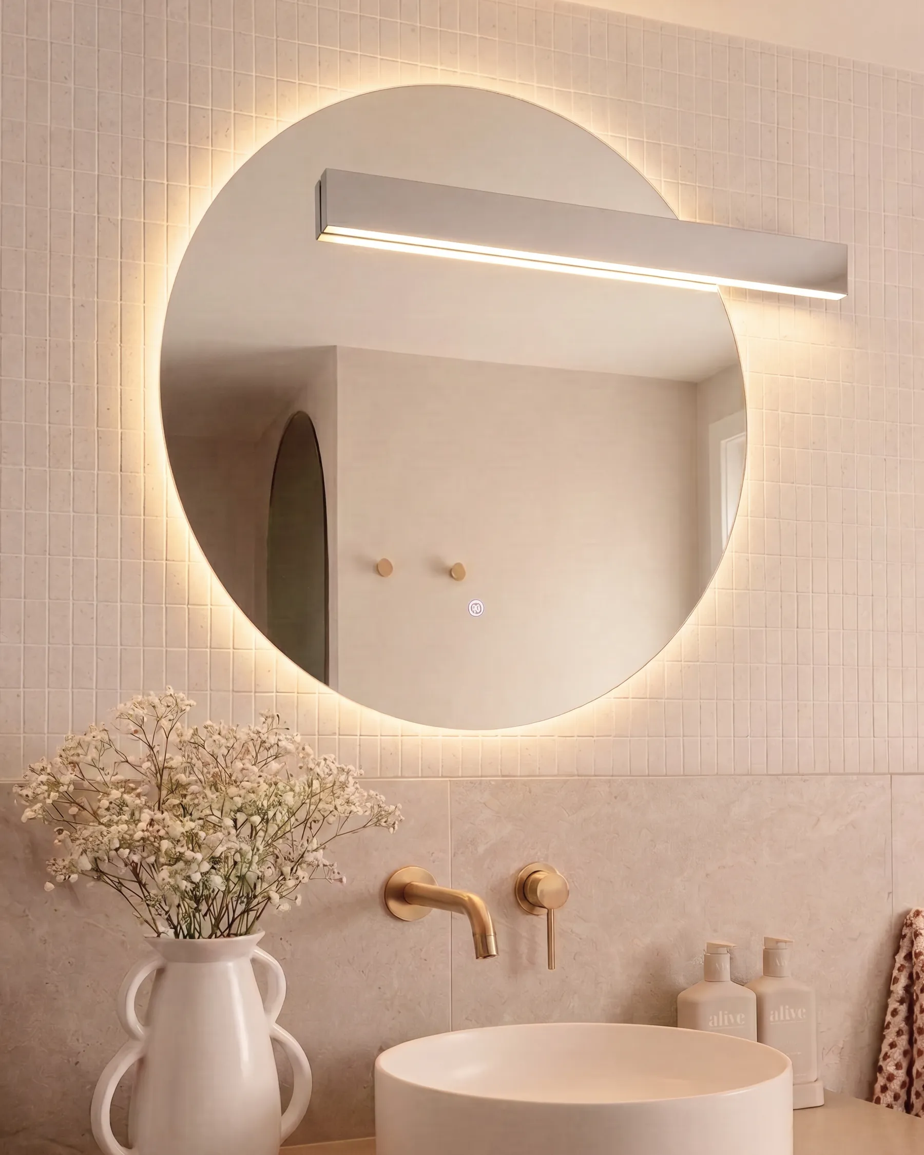 LED Bathroom Mirror ANOST 107 cm 90 cm Silver_1093732