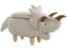 Tierhocker mit Stauraum TRICERATOPS Dinosaurier Stoff Hellgrau
