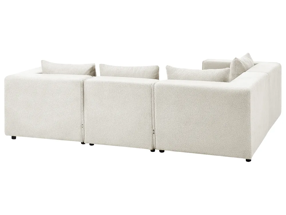 Modul Ecksofa 4-Sitzer AXEBO Bouclé Cremeweiß linksseitig_1075597