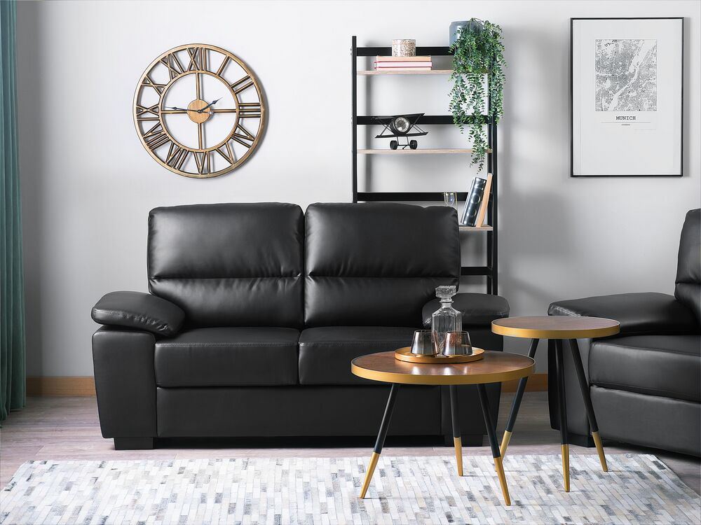 Sofa 2 Seater VOGAR Faux Leather Black