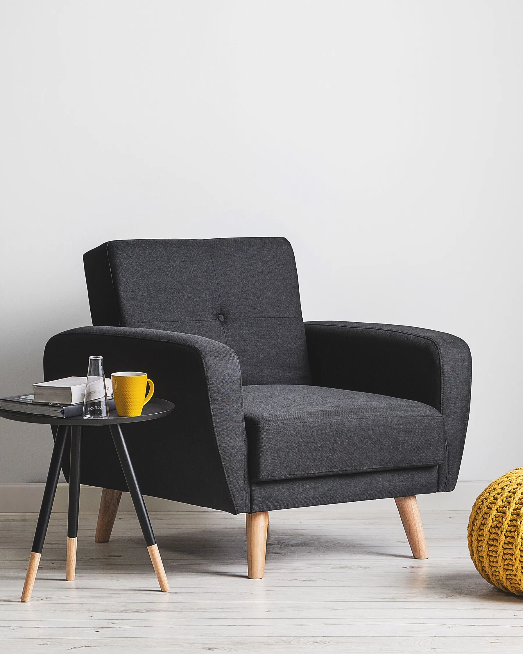 Recliner Chair FLORLI Fabric Black_905918