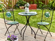 Bistro Set klappbar COZZANA Metall Schwarz_930740