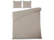 Bettwäsche-Set SUMNER 150 x 200 cm Baumwollmusselin Taupe_1060153