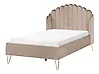 Bett mit Lattenrost Samtstoff AMBILLOU 120 x 200 cm Taupe