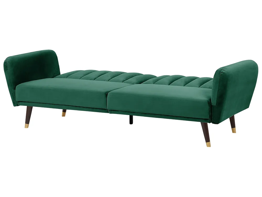 Sofa Bed 3 Seater VIMMERBY Velvet Emerald Green_771559