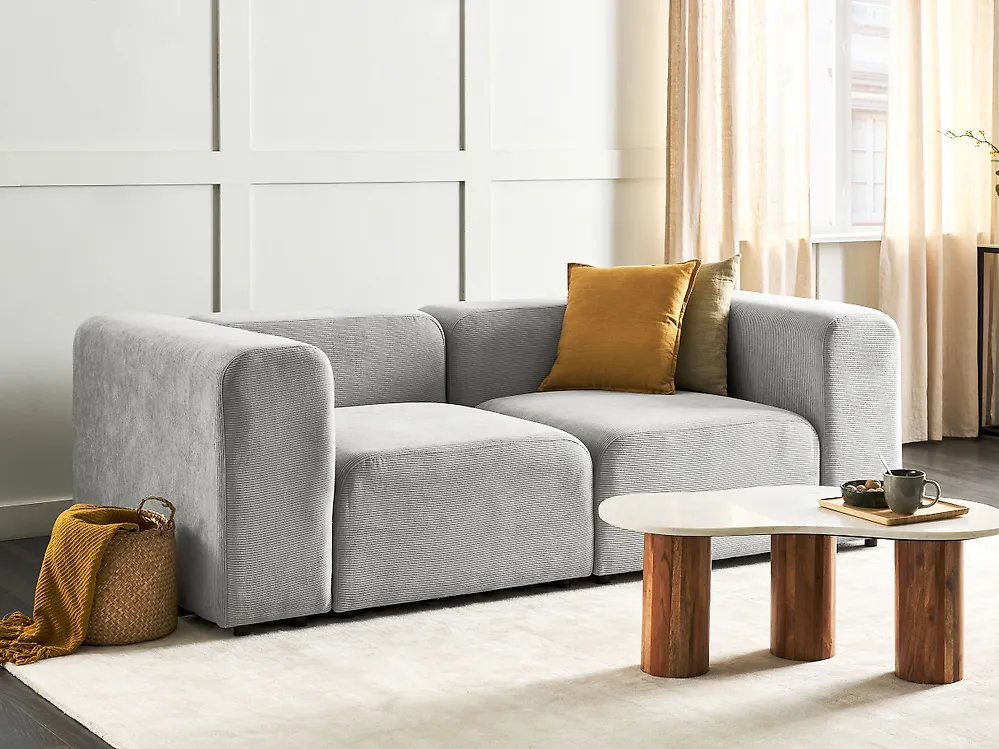Modulsofa 2-Sitzer FALSTERBO Cord Grau_1172750