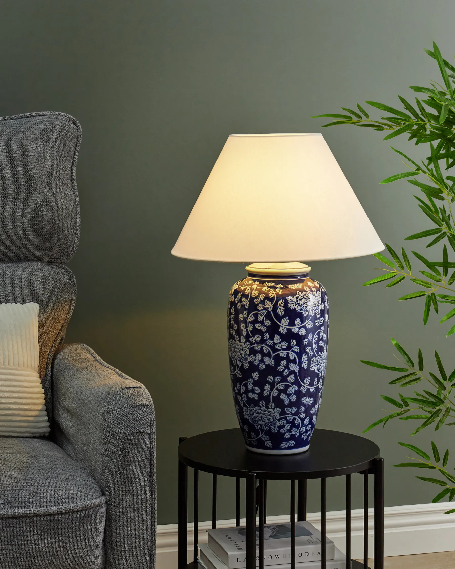 Tischlampe ANGELES Porzellan Blau_961391