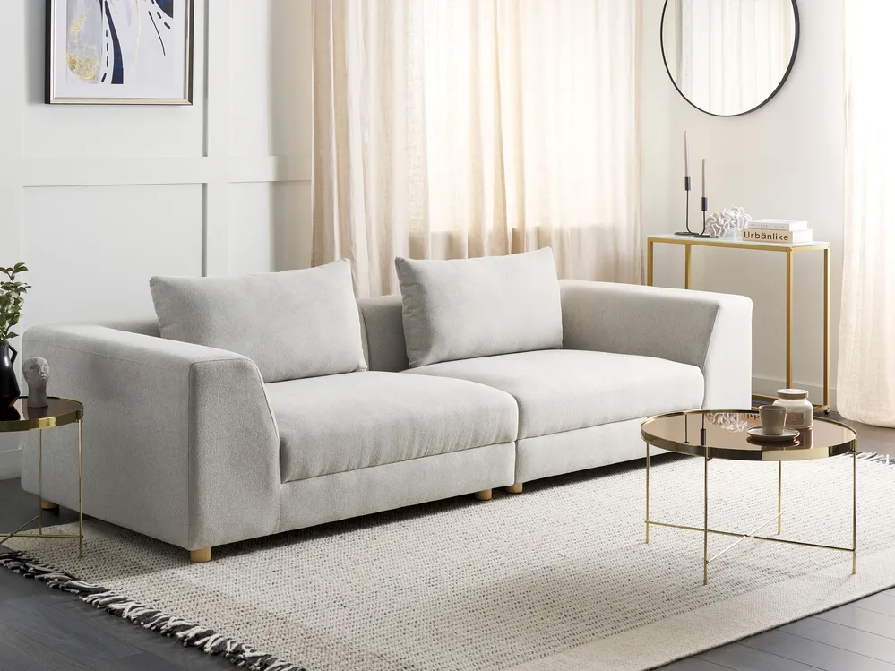 Sofa 3-Sitzer LERMON Stoff Hellgrau
